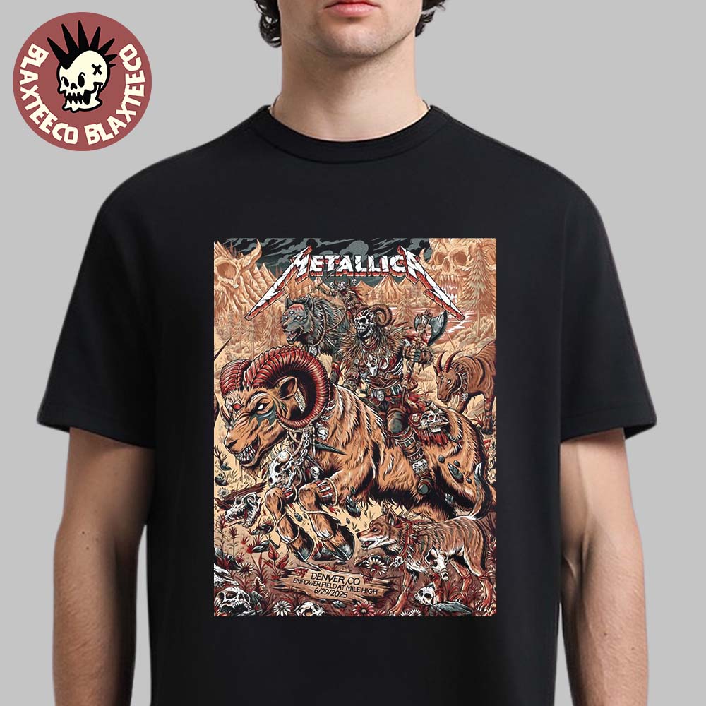 Metallica M72 Denver 2025 Night 2 Venue Poster In Denver Colorado At Empower Field at Mile High On June 29 2025 Classic T-Shirt - T-Shirt, Sweatshirt, Hoodie