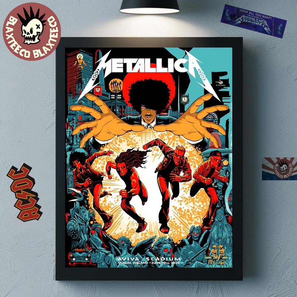 Metallica M72 Dublin Ireland 2026 Night 1 Venue Poster At Aviva Stadium On June 19 2026 Home Decor Poster Canvas - T-Shirt, Sweatshirt, Hoodie