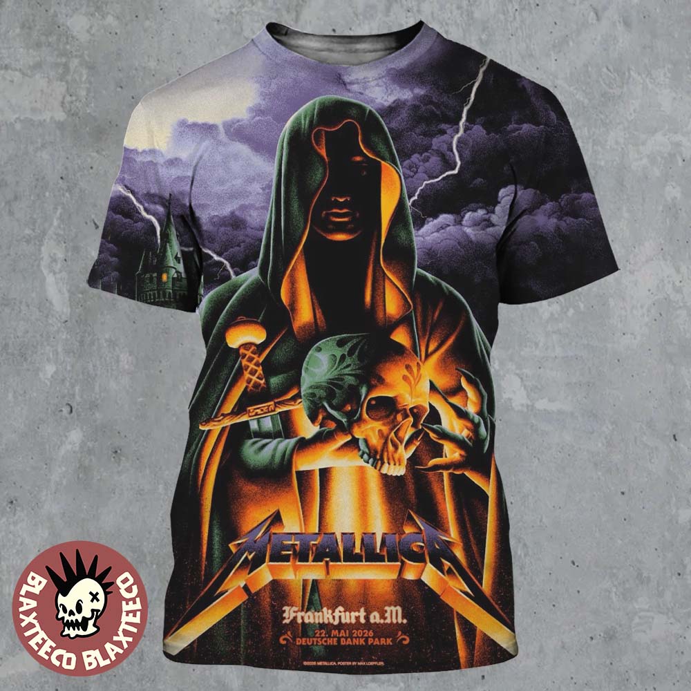 Metallica M72 Frankfurt 2026 Night 1 Venue Poster At Frankfurt Germany Deutsche Bank Park On 22 May 2026 The Sorcerer Art All Over Print Shirt - T-Shirt, Sweatshirt, Hoodie