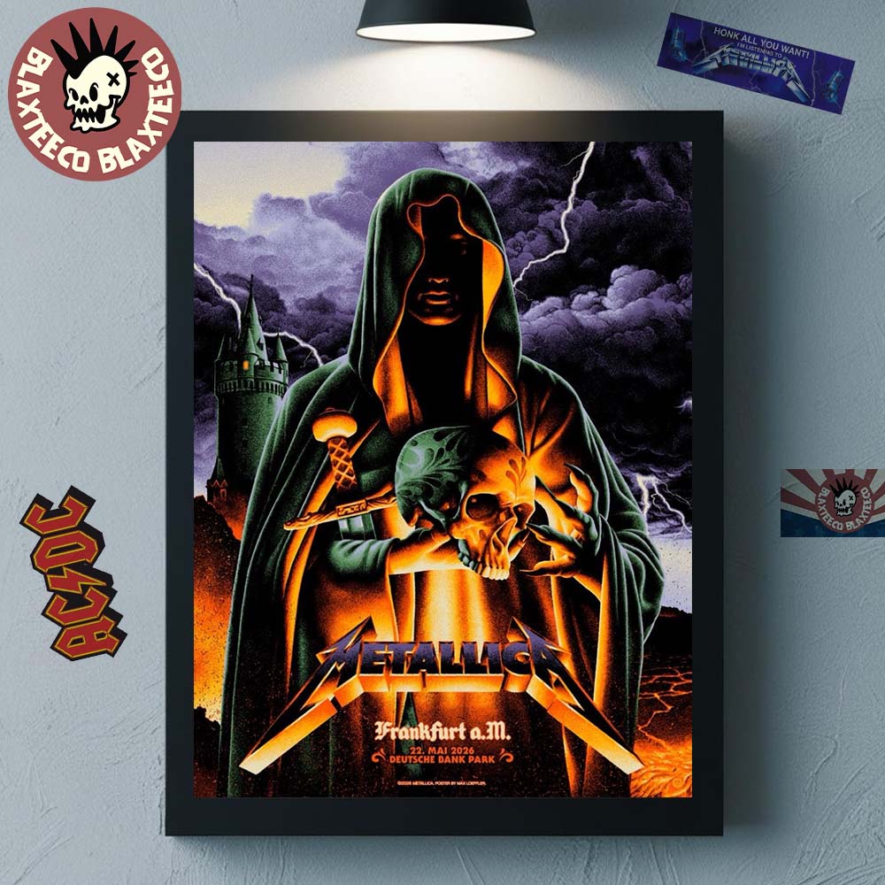 Metallica M72 Frankfurt 2026 Night 1 Venue Poster At Frankfurt Germany Deutsche Bank Park On 22 May 2026 The Sorcerer Art Poster Canvas - T-Shirt, Sweatshirt, Hoodie
