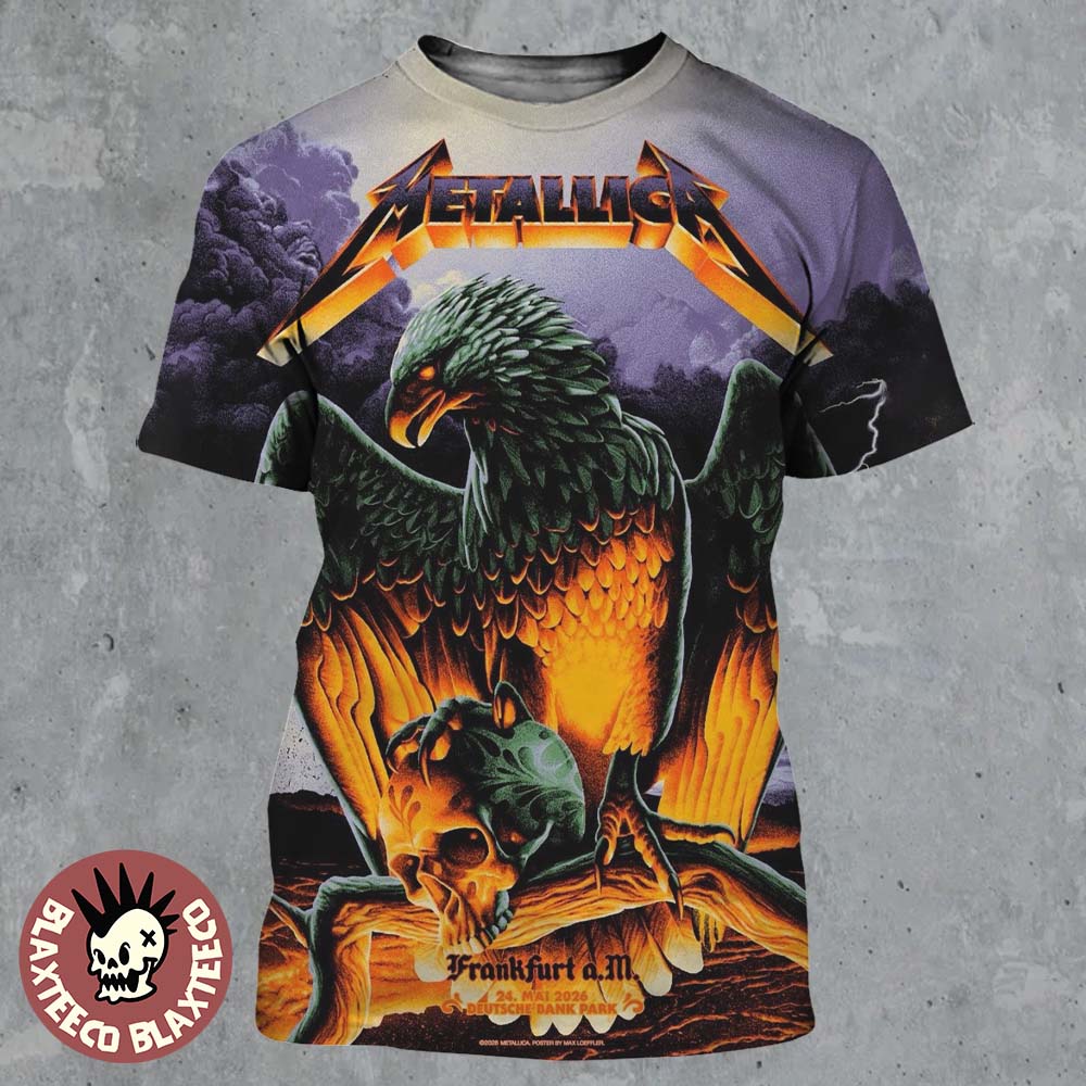 Metallica M72 Frankfurt 2026 Night 2 Venue Poster At Frankfurt Germany Deutsche Bank Park On 24 May 2026 The Eagle Art All Over Print Shirt - T-Shirt, Sweatshirt, Hoodie