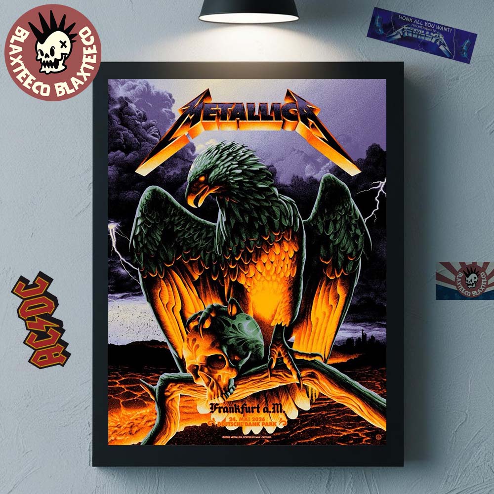 Metallica M72 Frankfurt 2026 Night 2 Venue Poster At Frankfurt Germany Deutsche Bank Park On 24 May 2026 The Eagle Art Poster Canvas - T-Shirt, Sweatshirt, Hoodie