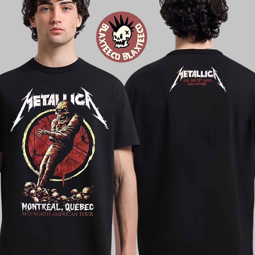 Metallica M72 Montreal Quebec Canada Tee Night 2 M72 North American Tour 2023 At Stade Olympique On August 13 Two Sides Unisex T-Shirt - T-Shirt, Sweatshirt, Hoodie