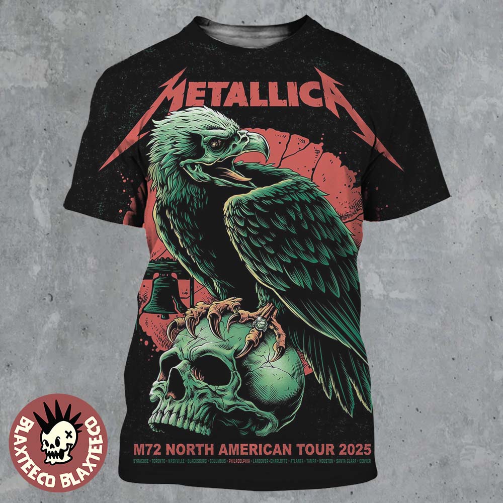 Metallica M72 Philly 2025 Pop Up Shop Poster In Philadelphia Pennsylvania At United States Lincoln Financial Field On May 23 And 25 2025 Eagle Art All Over Print Shirt - T-Shirt, Sweatshirt, Hoodie