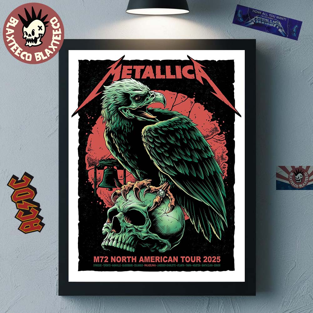 Metallica M72 Philly 2025 Pop Up Shop Poster In Philadelphia Pennsylvania At United States Lincoln Financial Field On May 23 And 25 2025 Eagle Art Decor Poster Canvas - T-Shirt, Sweatshirt, Hoodie