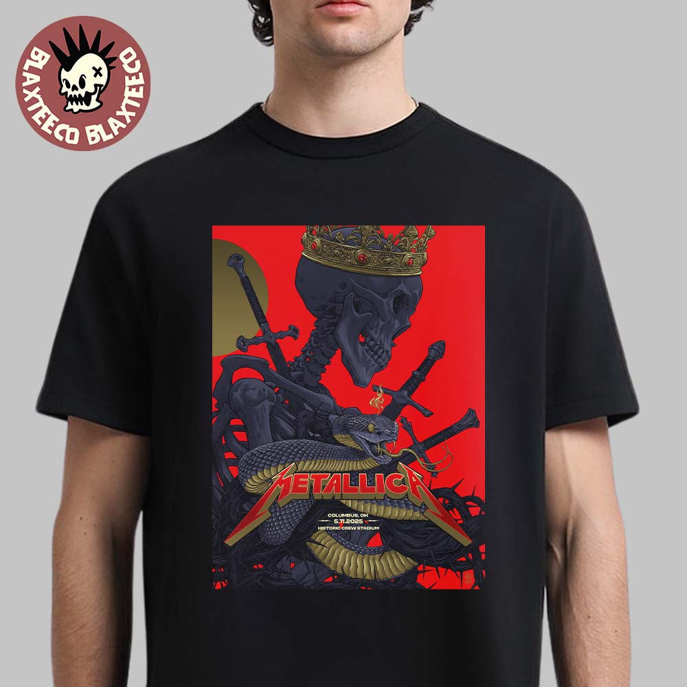 Metallica M72 Sonic Temple 2025 Night 2 Venue Poster In Columbus Ohio At Historic Crew Stadium On May 11 2025 Essentials T-Shirt - T-Shirt, Sweatshirt, Hoodie