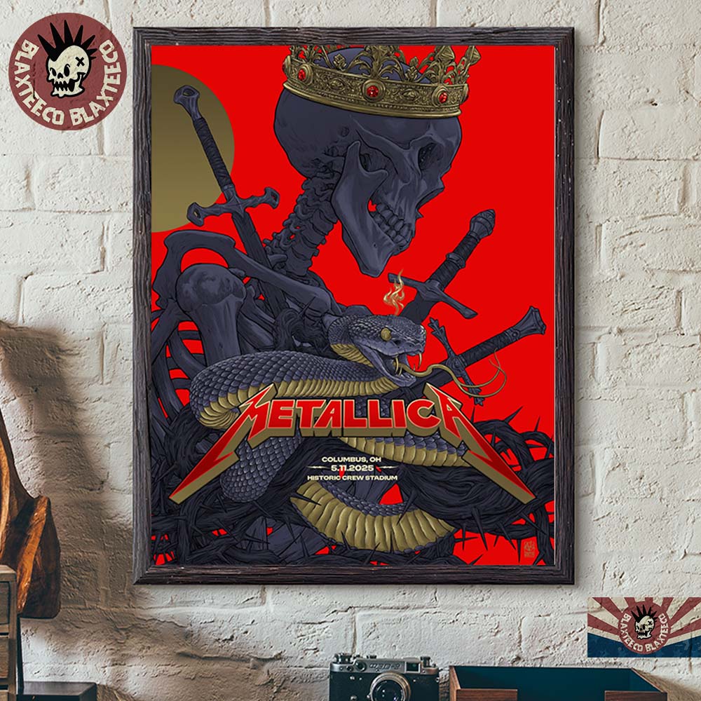 Metallica M72 Sonic Temple 2025 Night 2 Venue Poster In Columbus Ohio At Historic Crew Stadium On May 11 2025 Home Decor Poster Canvas - T-Shirt, Sweatshirt, Hoodie