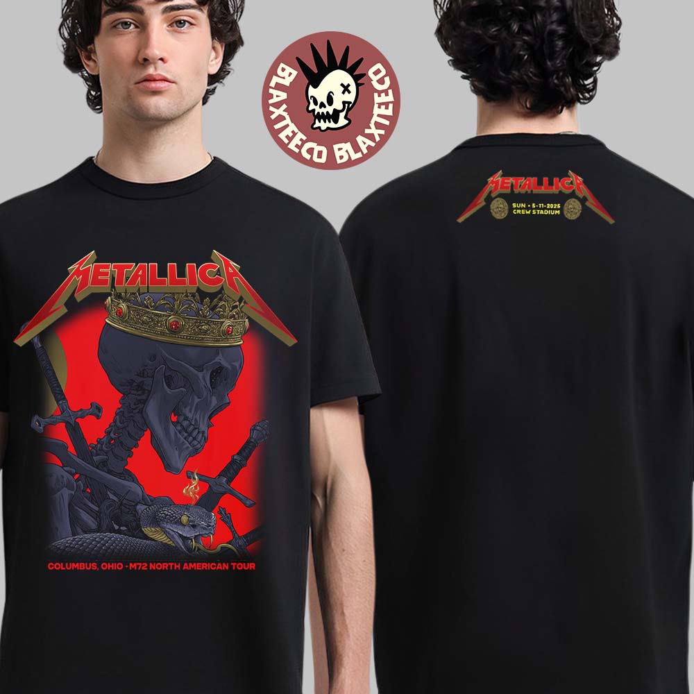 Metallica M72 Sonic Temple 2025 Night 2 Venue Tee In Columbus Ohio At Crew Stadium On May 11 2025 M72 North American Tour Two Sided Unisex T-Shirt - T-Shirt, Sweatshirt, Hoodie