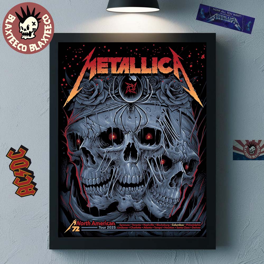 Metallica M72 Sonic Temple 2025 Pop Up Shop Poster In Columbus Ohio At Historic Crew Stadium May 9 And 11 2025 Maxx 242 And Kathleen Goffs Poster Canvas - T-Shirt, Sweatshirt, Hoodie