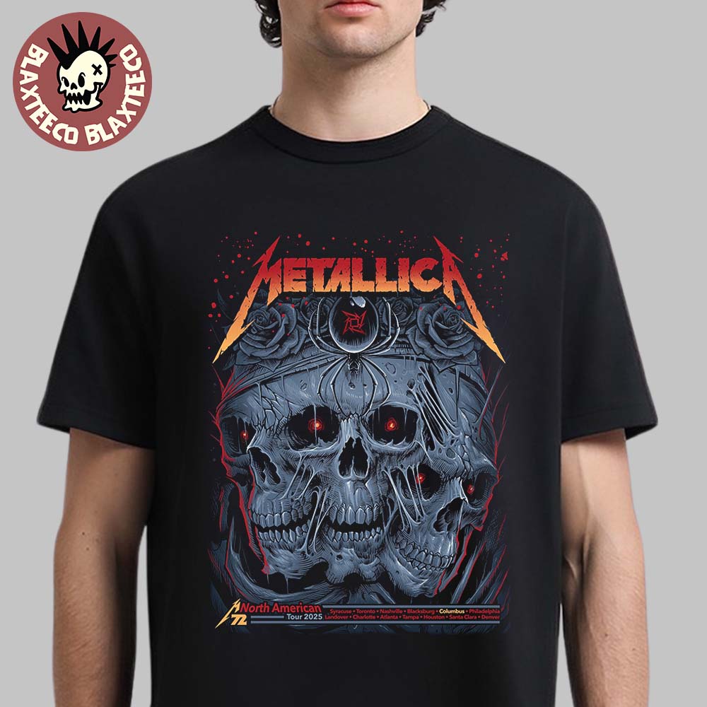Metallica M72 Sonic Temple 2025 Pop Up Shop Poster In Columbus Ohio At Historic Crew Stadium May 9 And 11 2025 Maxx 242 And Kathleen Goffs T-Shirt - T-Shirt, Sweatshirt, Hoodie