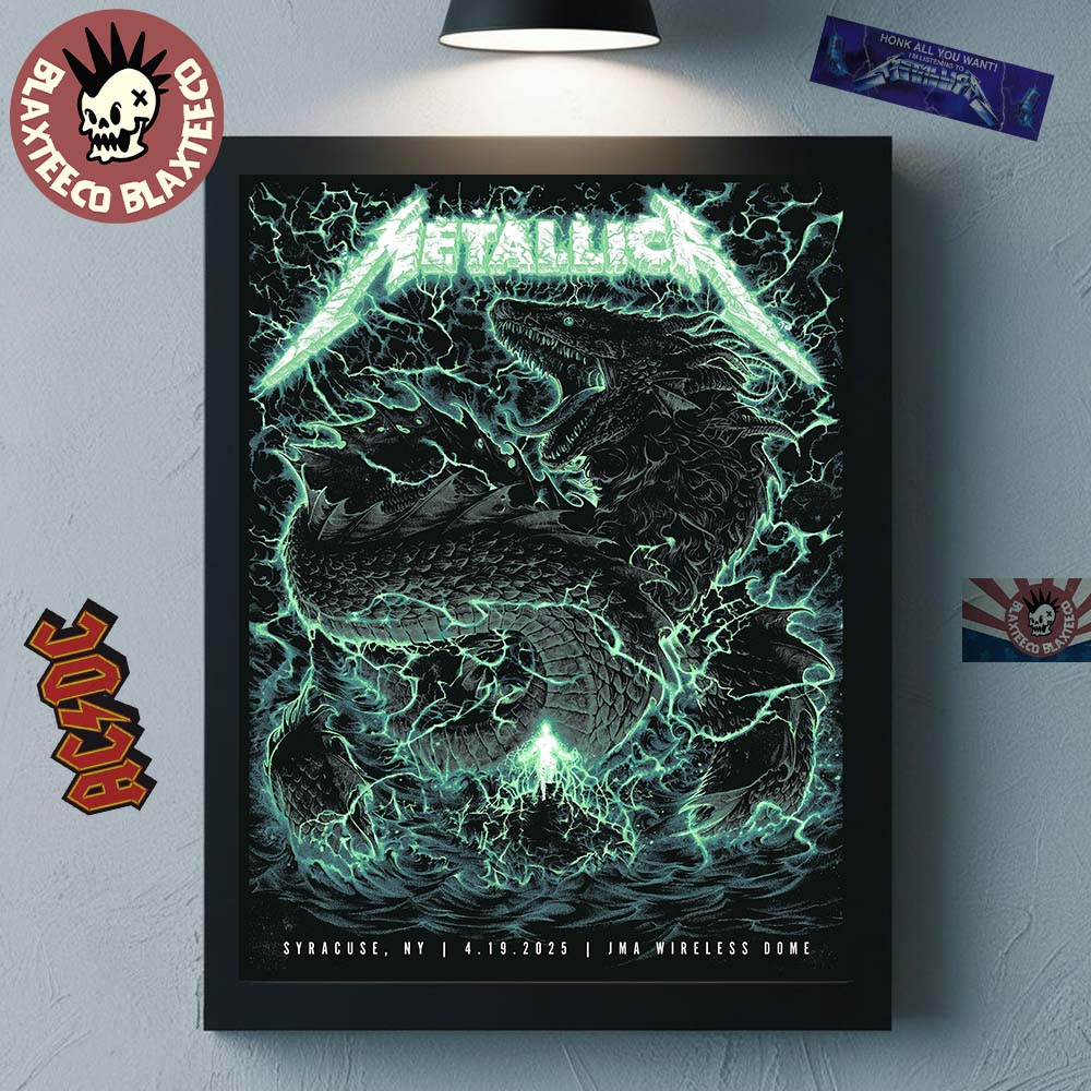 Metallica M72 Syracuse New York Poster At JMA Wireless Dome On April 19 2025 Met On Tour Thunder Sea Dragon Artwork Home Decor Poster Canvas Introduction - T-Shirt, Sweatshirt, Hoodie