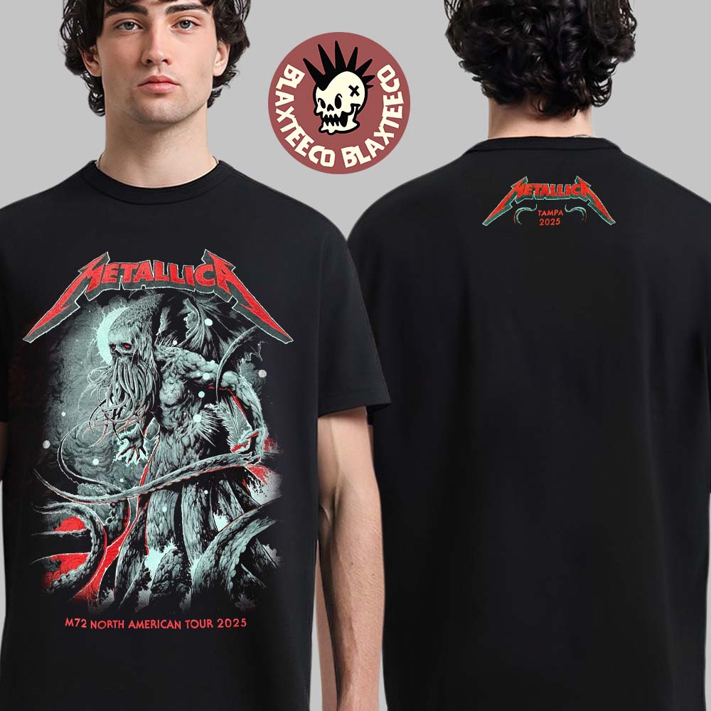 Metallica M72 Tampa 2025 Pop Up Shop Tee In Tampa Florida At Raymond James Stadium On June 6 And 8 2025 Two Sided T-Shirt - T-Shirt, Sweatshirt, Hoodie