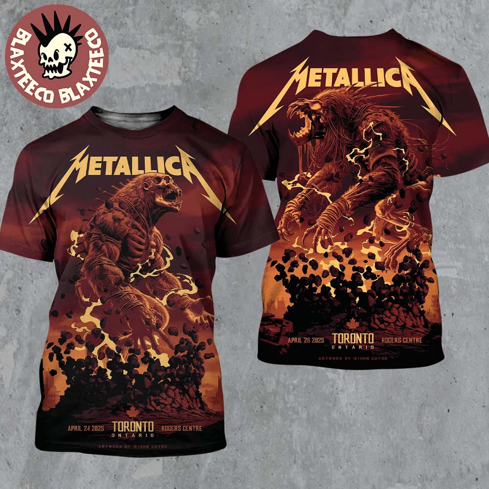 Metallica M72 Toronto Canada Venue Full Shows Combined Poster At Rogers Centre On April 24 And 26 2025 M72 North American Tour The Titan War Art Two Sided All Over Print Shirt - T-Shirt, Sweatshirt, Hoodie