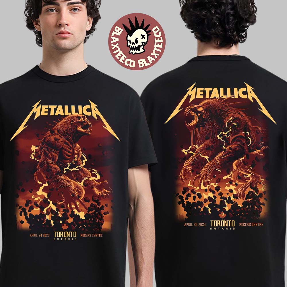 Metallica M72 Toronto Canada Venue Full Shows Combined Poster At Rogers Centre On April 24 And 26 2025 M72 North American Tour The Titan War Art Two Sided Print T-Shirt - T-Shirt, Sweatshirt, Hoodie