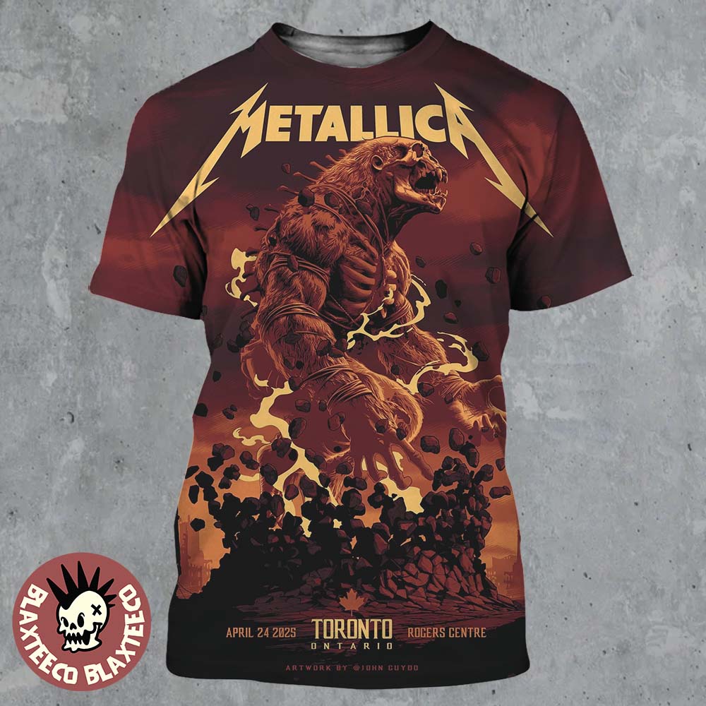Metallica M72 Toronto Ontario Night 1 Poster At Rogers Centre Canada On April 24 2025 Met On Tour The Titan Artwork All Over Print Shirt - T-Shirt, Sweatshirt, Hoodie