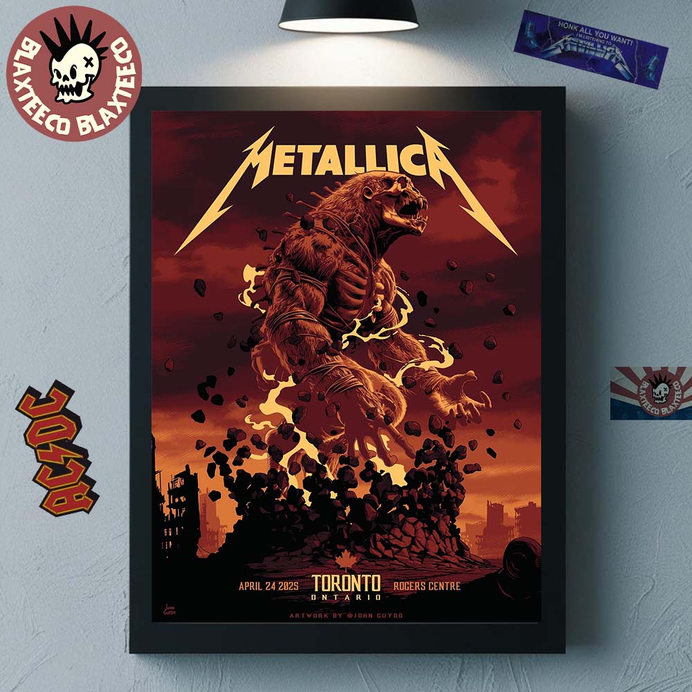 Metallica M72 Toronto Ontario Night 1 Poster At Rogers Centre Canada On April 24 2025 Met On Tour The Titan Artwork Home Decor Poster Canvas - T-Shirt, Sweatshirt, Hoodie
