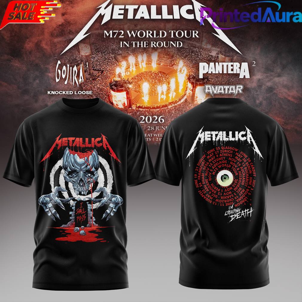 Metallica  M72 World Tour 2026 Shirt Unisex T-shirt, Sweatshirt, Hoodie, Long Sleeve Tee - T-Shirt, Sweatshirt, Hoodie