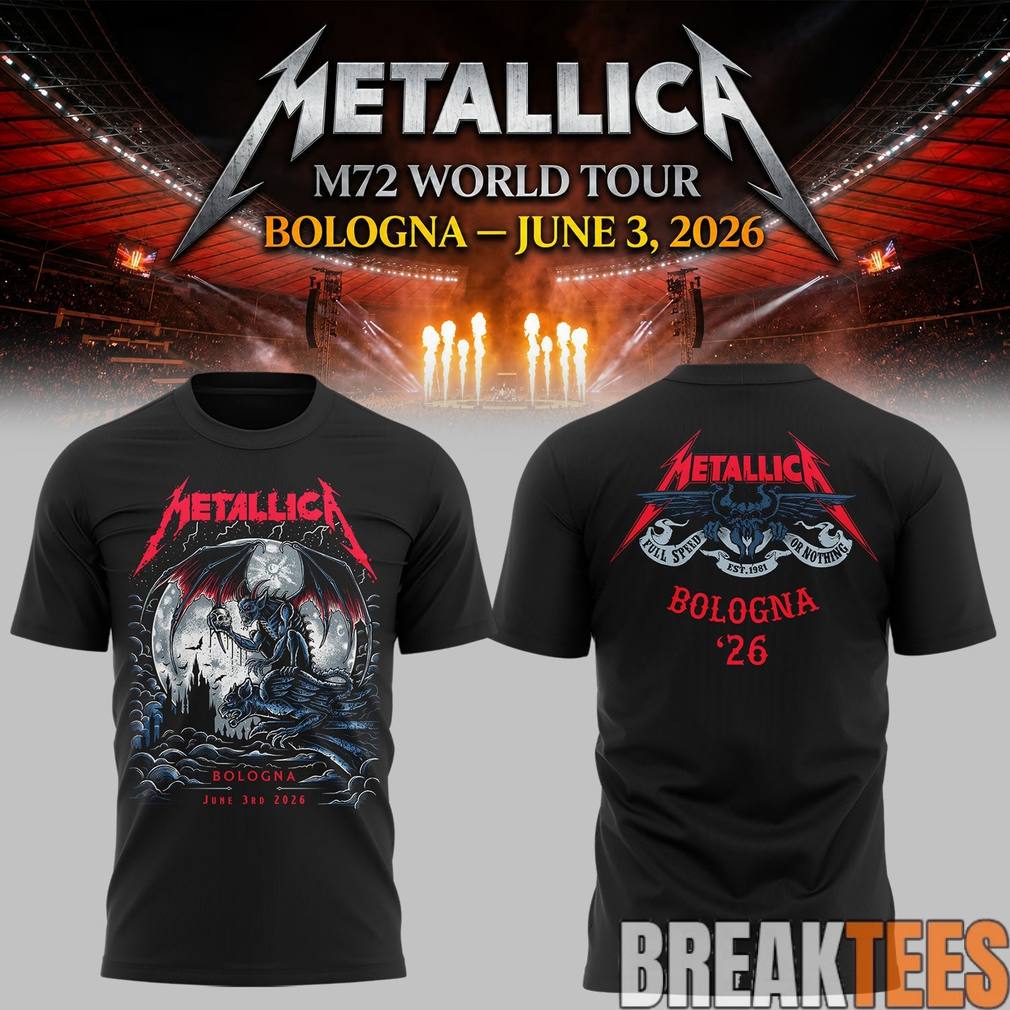 Metallica #M72Bologna, Italy Shirt Unisex T-shirt, Sweatshirt, Hoodie, Long Sleeve Tee - T-Shirt, Sweatshirt, Hoodie