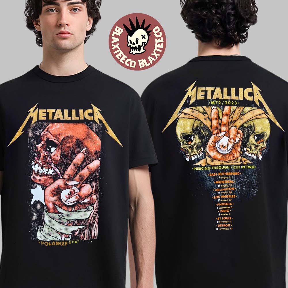Metallica Polarize M72 North American Tour 2023 Two Sides Unisex T-Shirt Unisex T-shirt, Sweatshirt, Hoodie, Long Sleeve Tee - T-Shirt, Sweatshirt, Hoodie