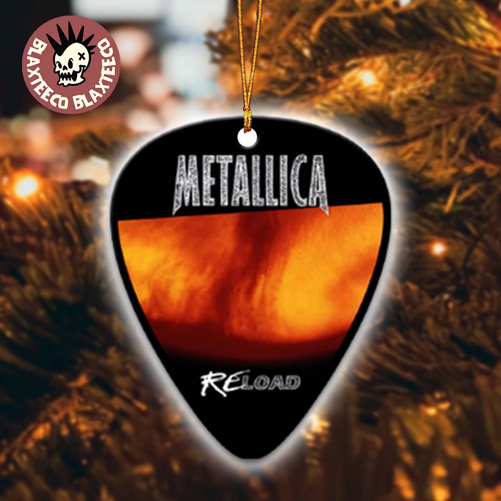 Metallica Re Load Album Cover Art Guitar Pick Shape Holiday Christmas Decorations Ornament - T-Shirt, Sweatshirt, Hoodie