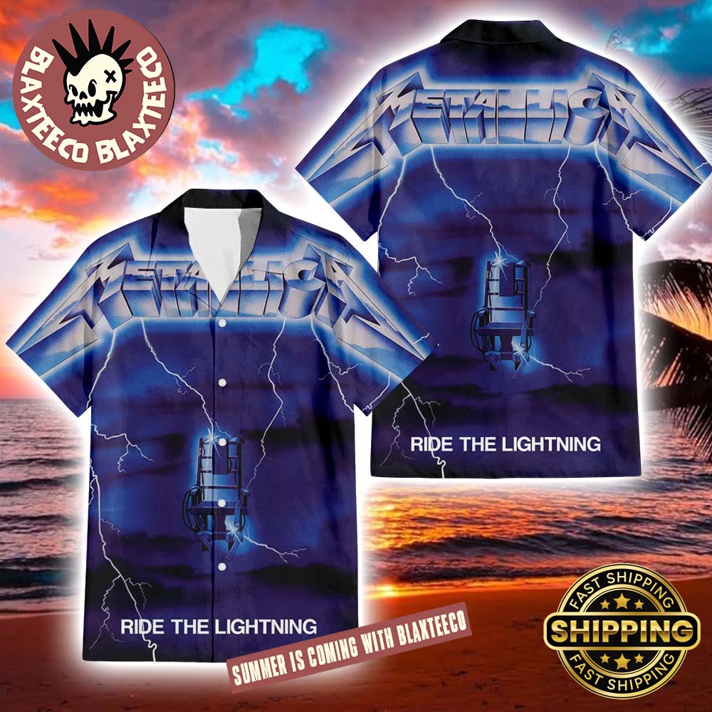 Metallica Ride The Lightning Album Cover 2025 Summer Hawaiian Shirt Unisex T-shirt, Sweatshirt, Hoodie, Long Sleeve Tee - T-Shirt, Sweatshirt, Hoodie