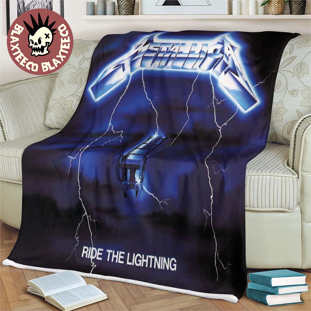 Metallica Ride The Lightning Album Cover Art Gift For Fans Fleece Blanket Unisex T-shirt, Sweatshirt, Hoodie, Long Sleeve Tee - T-Shirt, Sweatshirt, Hoodie