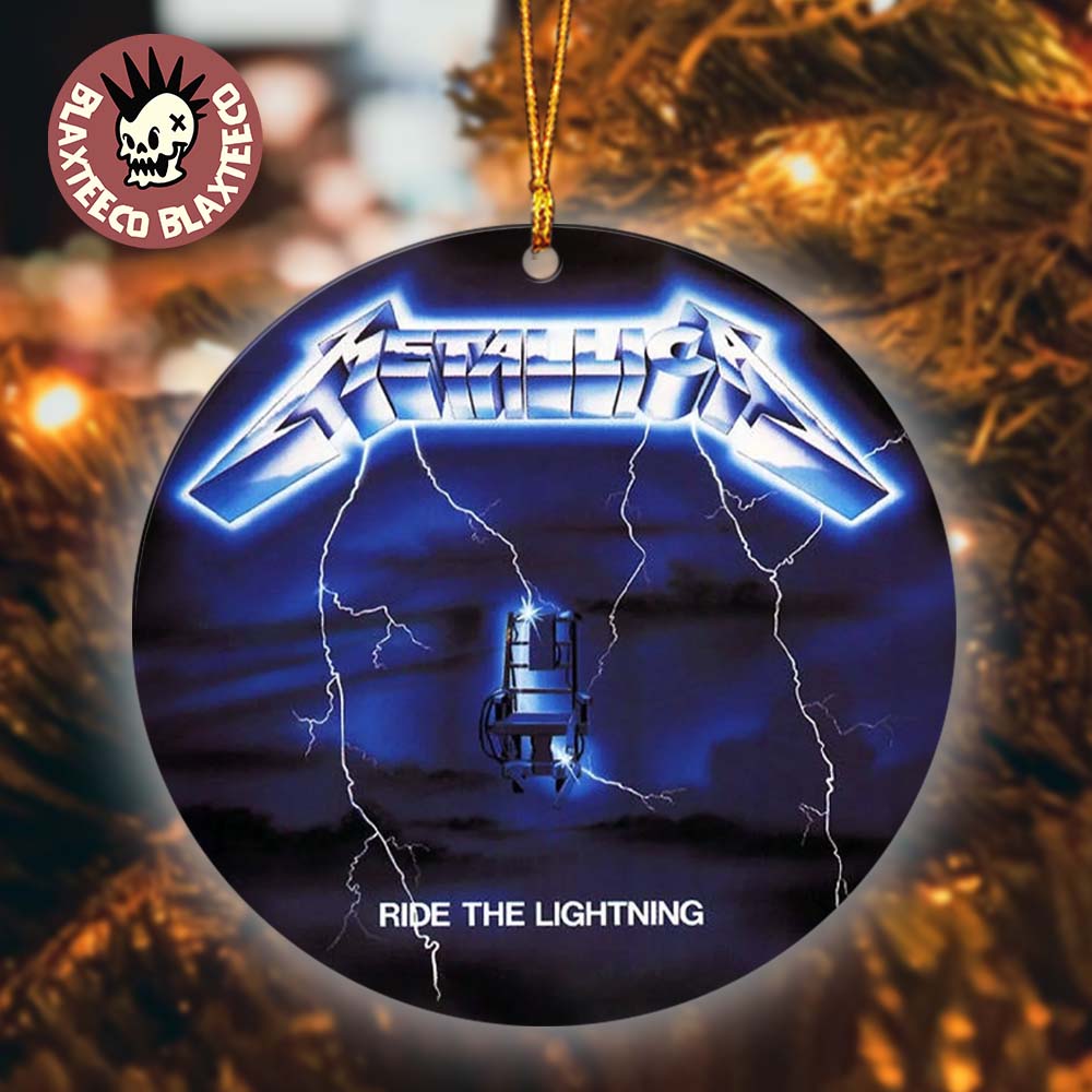 Metallica Ride The Lightning Album Cover Festive 2025 Christmas Tree Decorations Ceramic Ornament - T-Shirt, Sweatshirt, Hoodie