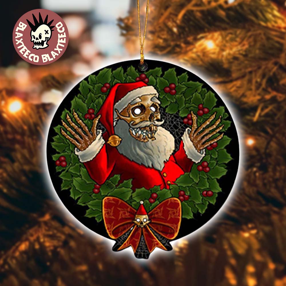 Metallica Skeleton Santa Claus Holiday Christmas Tree Decorations Ornament Unisex T-shirt, Sweatshirt, Hoodie, Long Sleeve Tee - T-Shirt, Sweatshirt, Hoodie