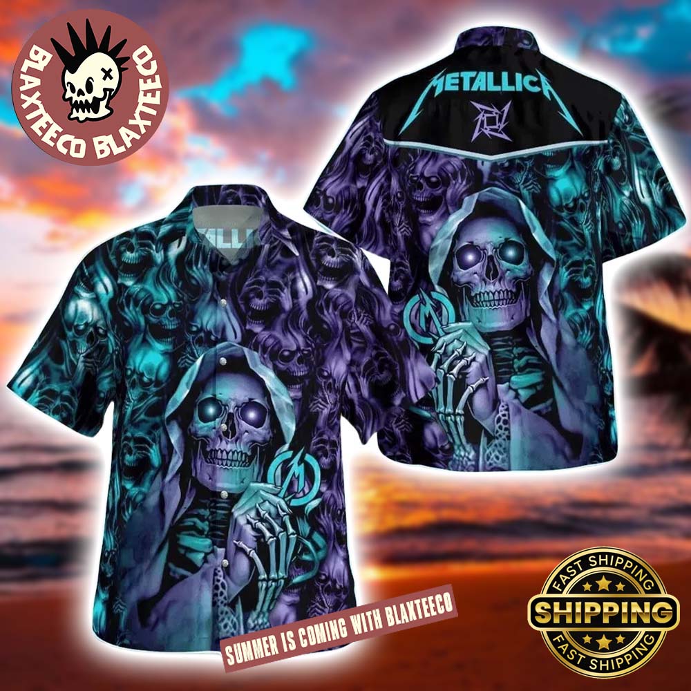Metallica Skull Skeleton Dark Magic Gift For Fans 2025 Summer Hawaiian Shirt Unisex T-shirt, Sweatshirt, Hoodie, Long Sleeve Tee - T-Shirt, Sweatshirt, Hoodie