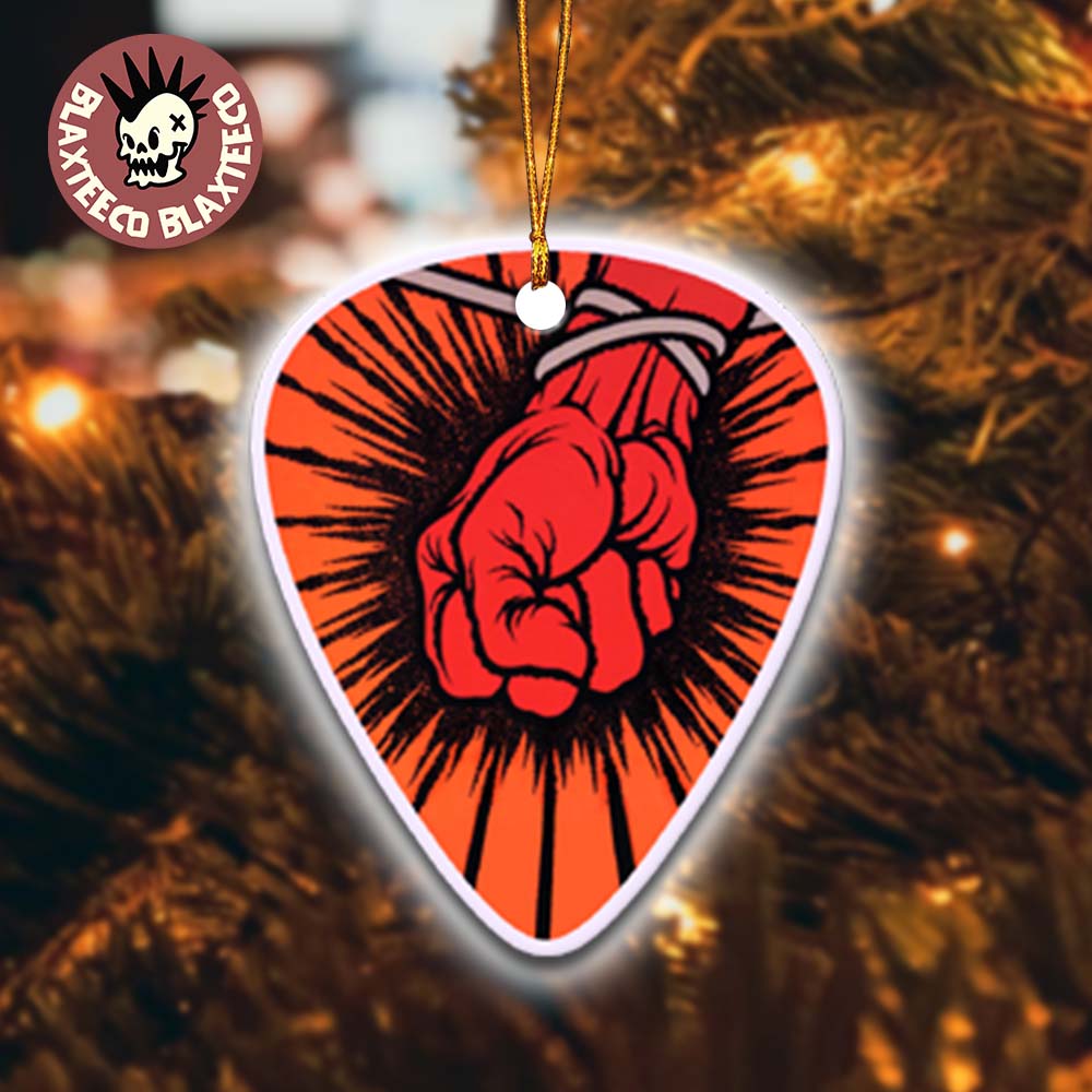 Metallica St Anger Album Cover Art Guitar Pick Shape Holiday Christmas Decorations Ornament - T-Shirt, Sweatshirt, Hoodie
