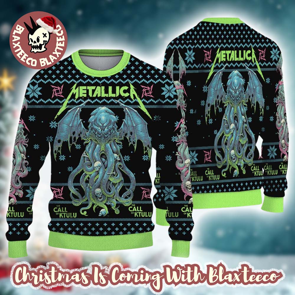 Metallica The Call Of Ktulu Art By Luke Preece 2025 Ugly Christmas Sweater Unisex T-shirt, Sweatshirt, Hoodie, Long Sleeve Tee - T-Shirt, Sweatshirt, Hoodie