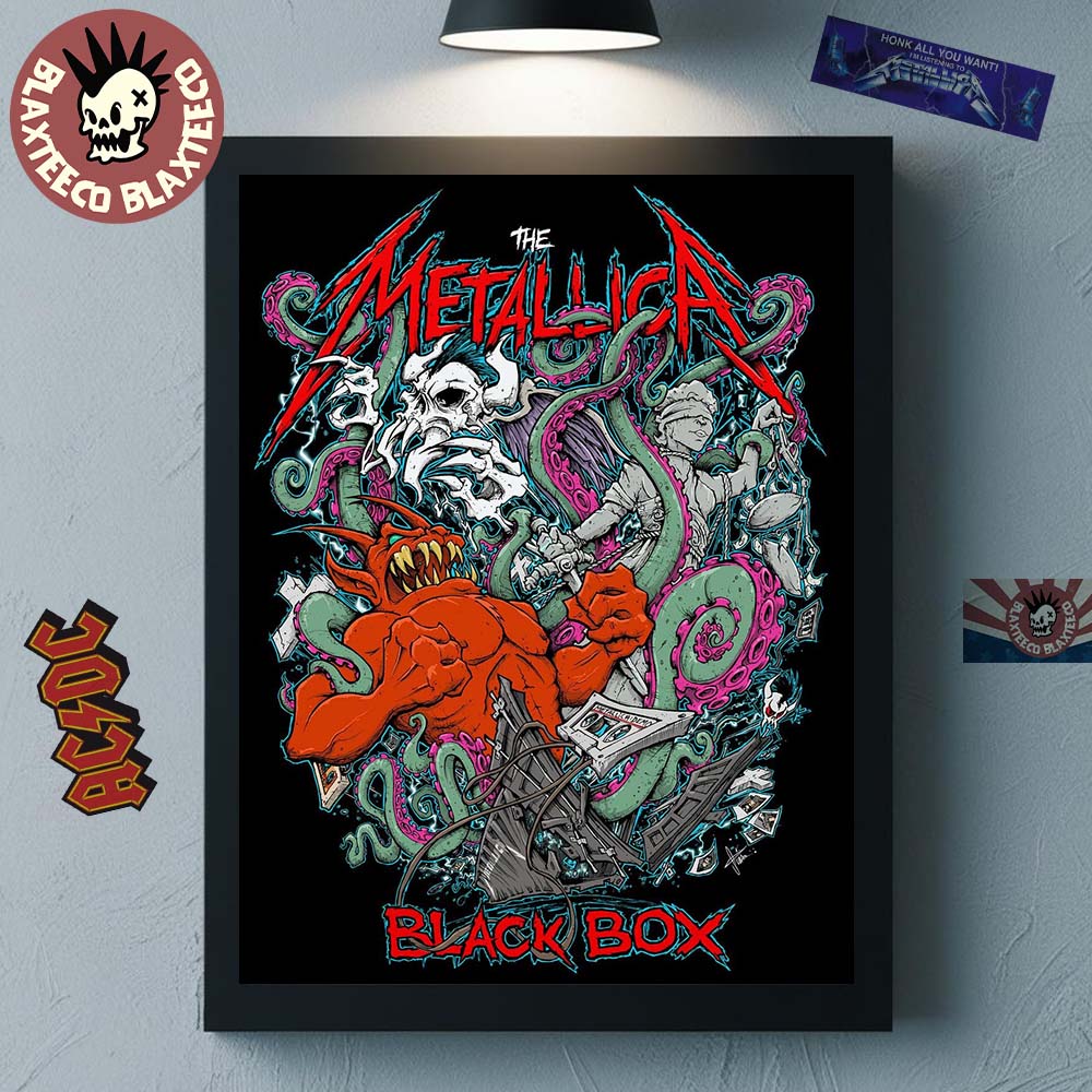 Metallica X Squindo Explosive Black Box Eruption Inspired Poster Canvas For Home Decor Unisex T-shirt, Sweatshirt, Hoodie, Long Sleeve Tee - T-Shirt, Sweatshirt, Hoodie