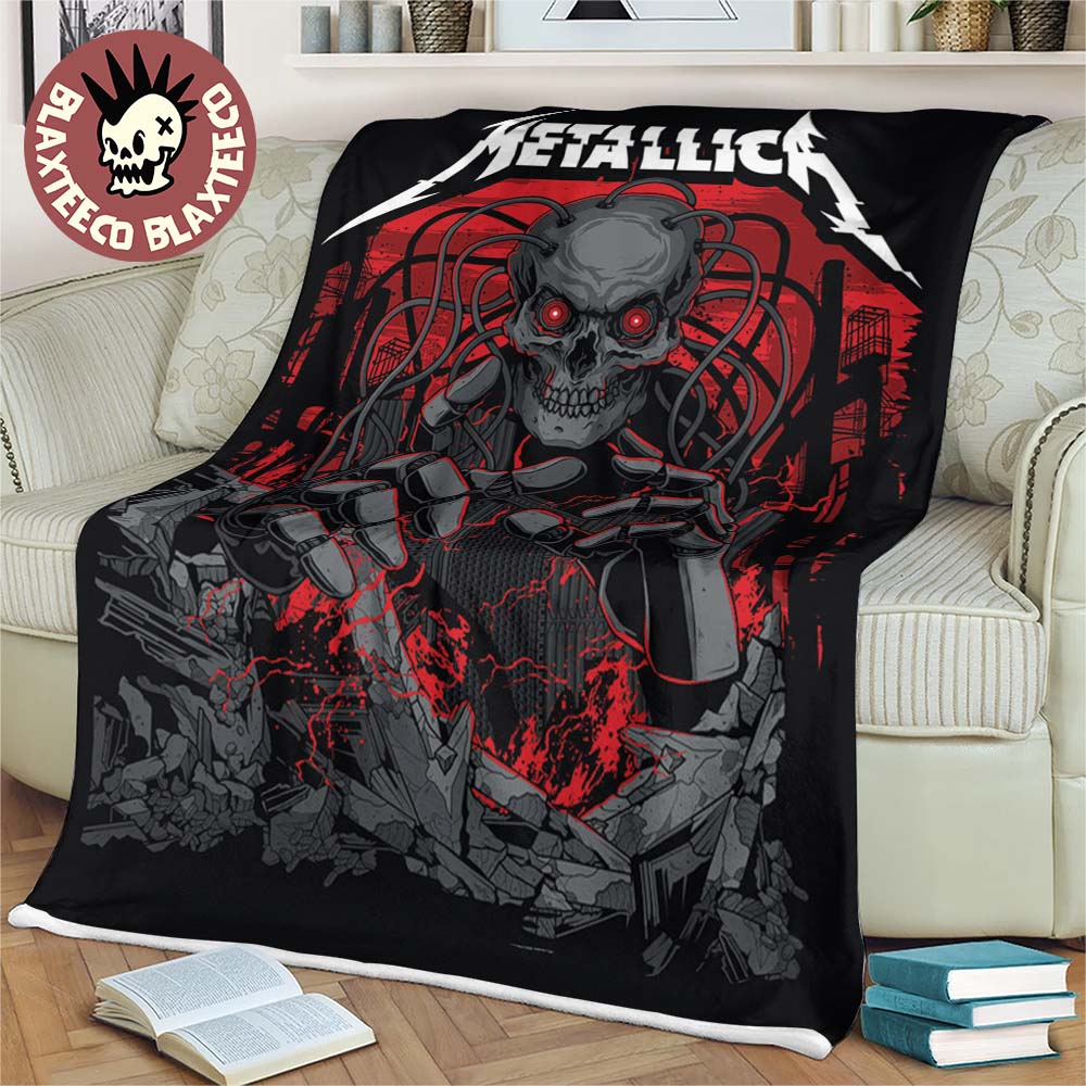 Metallica x The Terminator Art Gift For Fans Throw Fleece Blanket Unisex T-shirt, Sweatshirt, Hoodie, Long Sleeve Tee - T-Shirt, Sweatshirt, Hoodie