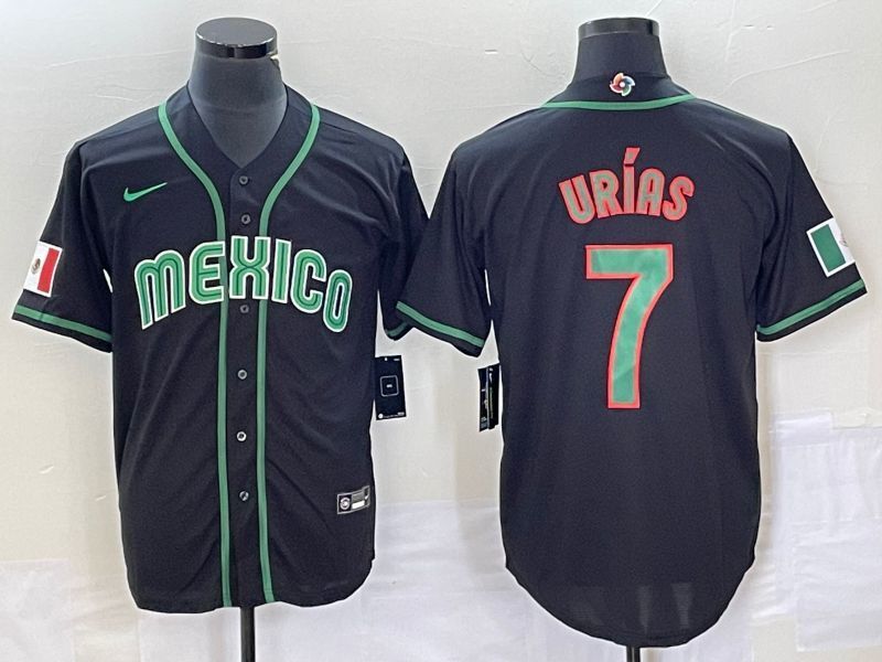 Mexico 2023 World Cup #7 Julio Urías 2023 World Cup Style 1 Baseball Jersey baseball jersey product view 1