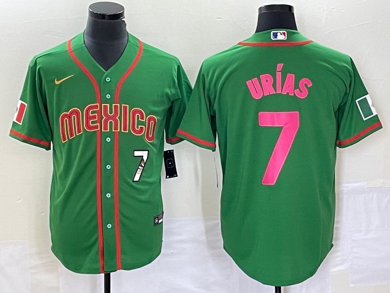 Mexico 2023 World Cup #7 Julio Urías 2023 World Cup Style 10 Baseball Jersey baseball jersey product view 1