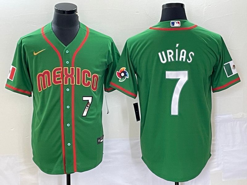 Mexico 2023 World Cup #7 Julio Urías 2023 World Cup Style 3 Baseball Jersey baseball jersey product view 1