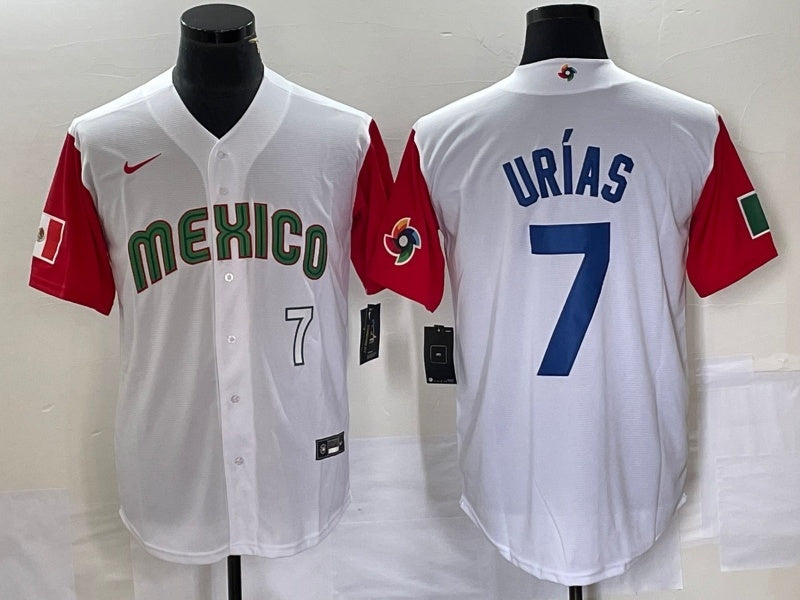 Mexico 2023 World Cup #7 Julio Urías 2023 World Cup Style 49 Baseball Jersey baseball jersey product view 1