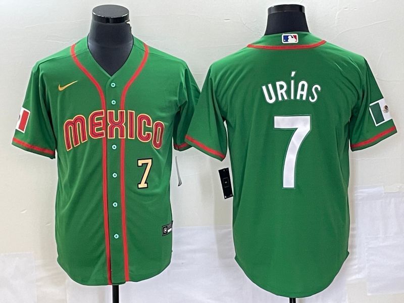 Mexico 2023 World Cup #7 Julio Urías 2023 World Cup Style 5 Baseball Jersey baseball jersey product view 1