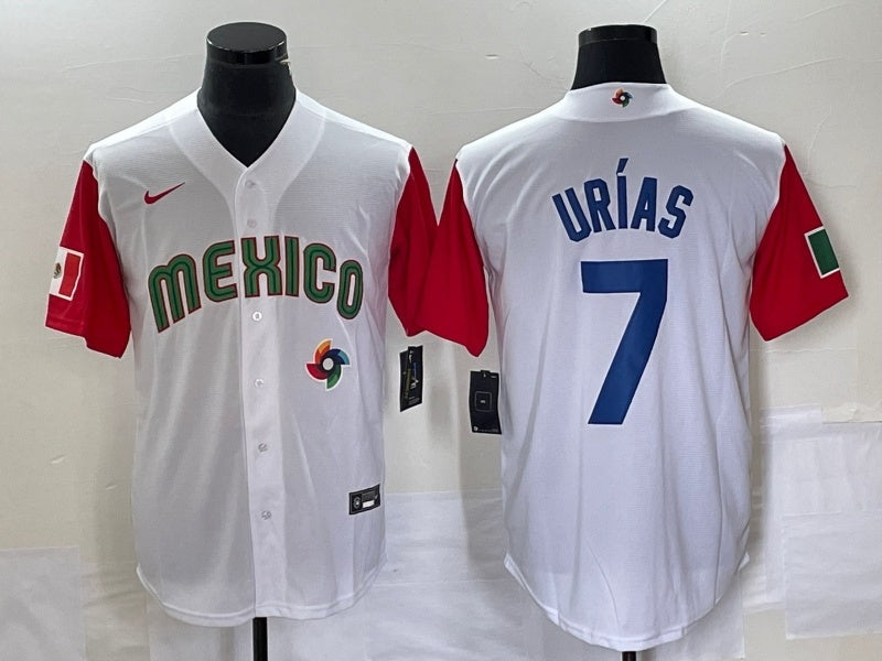 Mexico 2023 World Cup #7 Julio Urías 2023 World Cup Style 53 Baseball Jersey baseball jersey product view 1