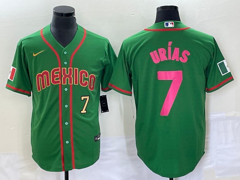 Mexico 2023 World Cup #7 Julio Urías 2023 World Cup Style 6 Baseball Jersey baseball jersey product view 1