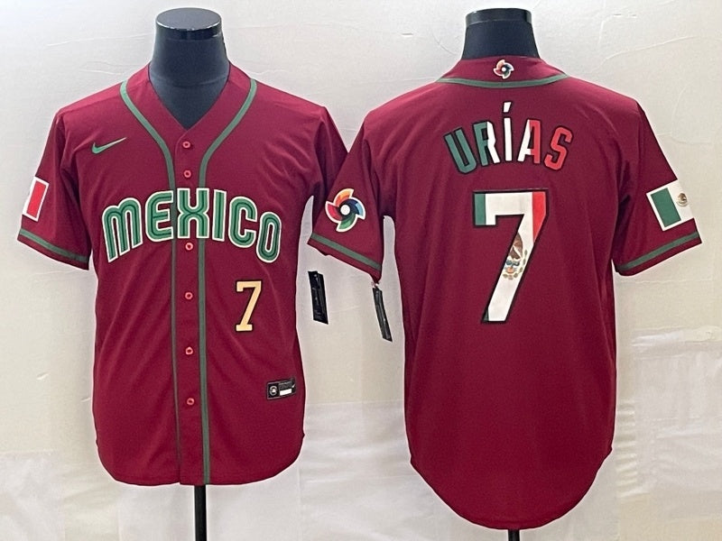 Mexico 2023 World Cup #7 Julio Urías World Cup V2 4235 Style 3 Baseball Jersey baseball jersey product view 1
