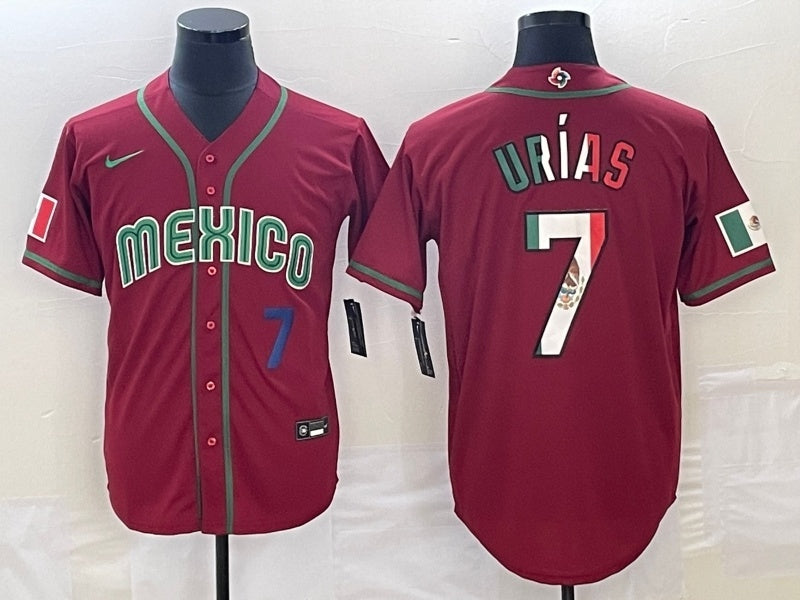 Mexico 2023 World Cup #7 Julio Urías World Cup V2 4235 Style 4 Baseball Jersey baseball jersey product view 1