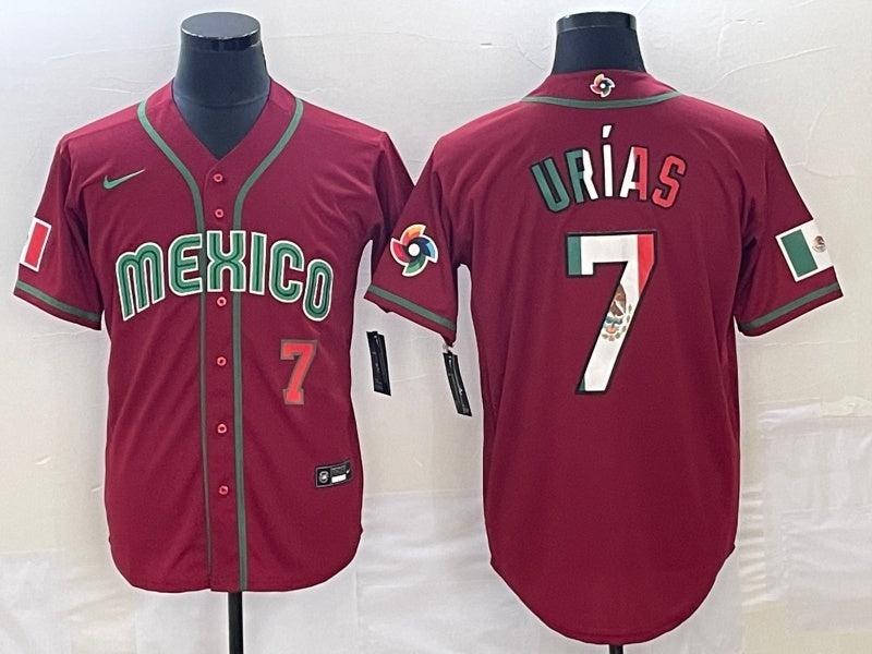 Mexico 2023 World Cup #7 Julio Urías World Cup V2 4235 Style 5 Baseball Jersey baseball jersey product view 1