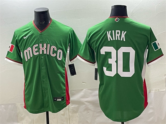 Mexico Baseball #30 Alejandro Kirk Green 2026 World Baseball Classic Home Stadium Soccer Jersey baseball jersey product view 1