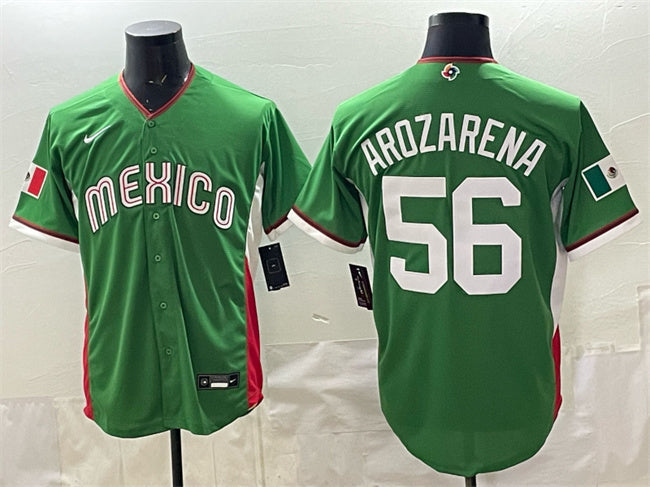 Mexico Baseball #56 Randy Arozarena Green 2026 World Baseball Classic Home Soccer Jersey baseball jersey product view 1