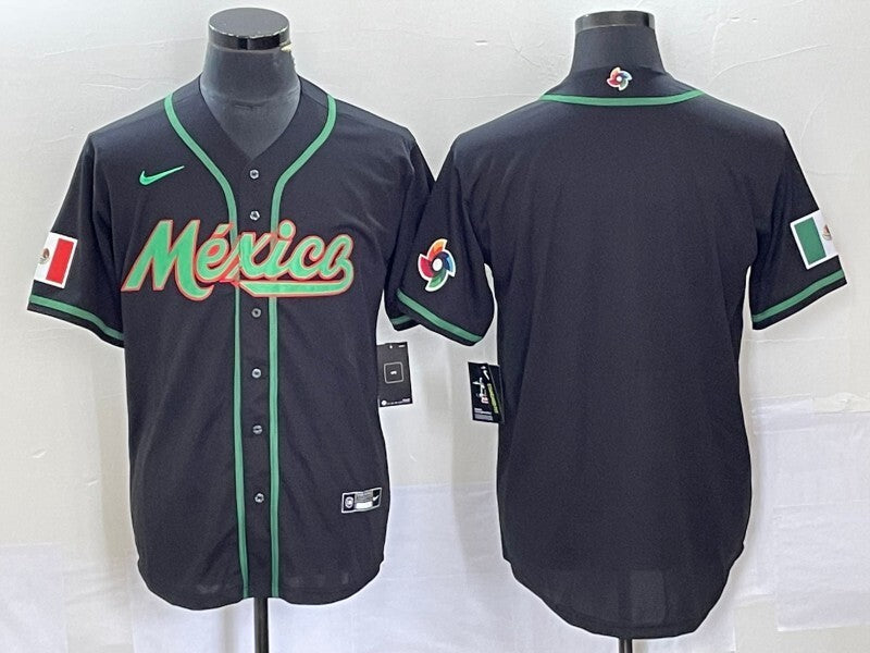 Mexico World Cup Style 2 Baseball Jersey baseball jersey product view 1