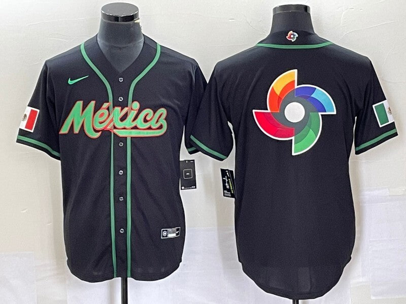Mexico World Cup Style 3 Baseball Jersey baseball jersey product view 1