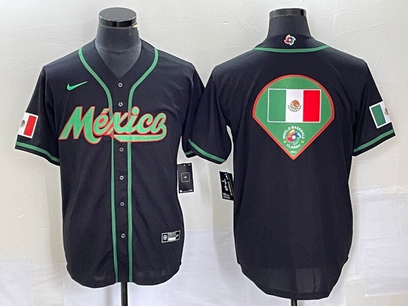 Mexico World Cup Style 4 Baseball Jersey baseball jersey product view 1