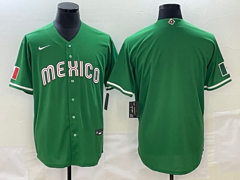 Mexico World Cup Style 5 Baseball Jersey baseball jersey product view 1