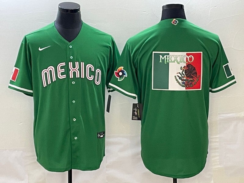 Mexico World Cup Style 7 Baseball Jersey baseball jersey product view 1